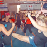 Nathan Nowak teaching an Are You Prepared? women's self defense and kickboxing class at Trinity Fitness in Atlanta Goergia