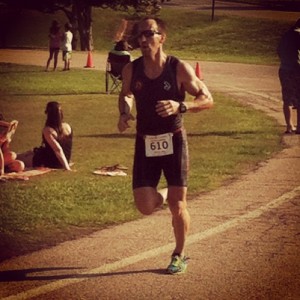 Nathan Nowak racing at Callaway Gardens sprint triathlon